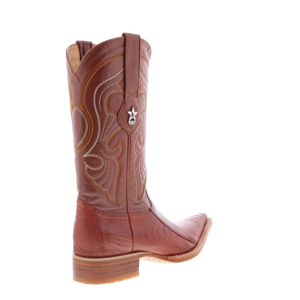 Los Altos Mens Ostrich Leg Boots XXX-Toe Brown Boots (NWT) - Picture 7 of 7